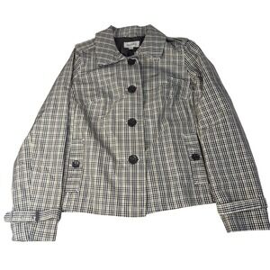 MERONA Plaid Academia Jacket Casual Work Size‎ XXL Black/Green/White NWOT